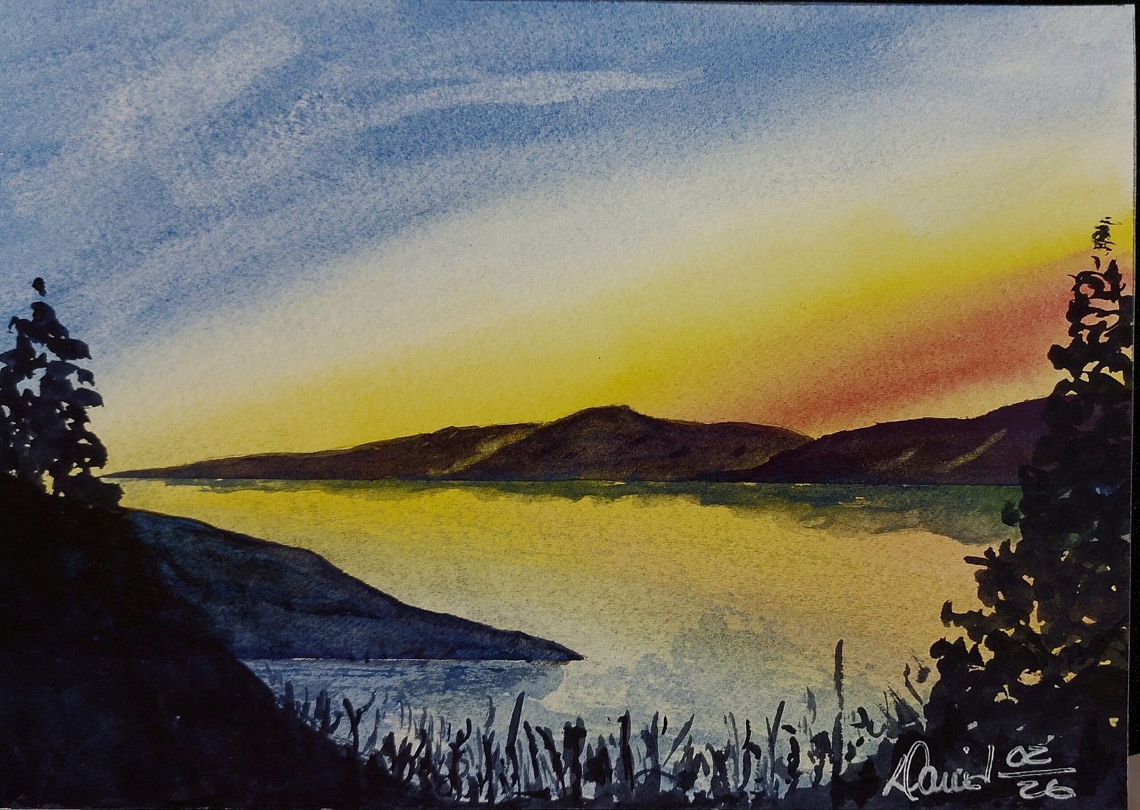 Sunset painting I did from Scott Swinson's course