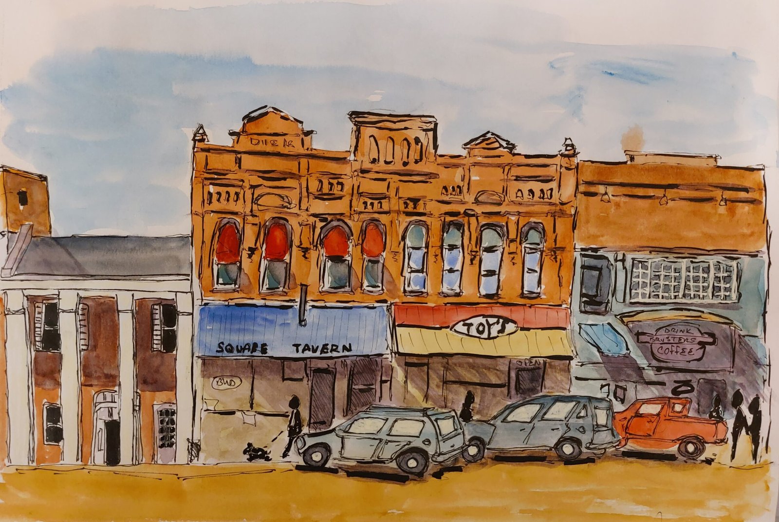 A painting I did following Daren Yeo's course "House and Building Portraits: Line and Wash Essentials"