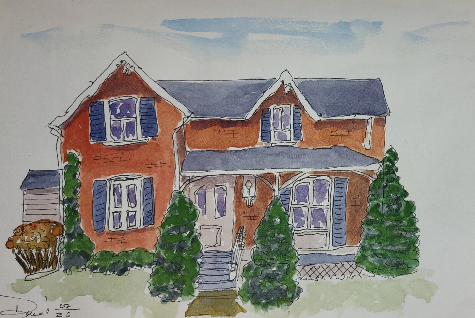 This is a house in Brighton that I took a picture of and painted